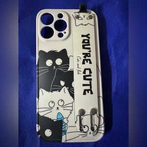 YOU’RE CUTE  Cat iPhone Case - Pre-Loved/EUC - can hold through the strap.
